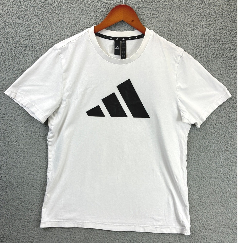 Adidas Graphic Logo T Shirt Mens M White Athletic Gym Training Sportswear